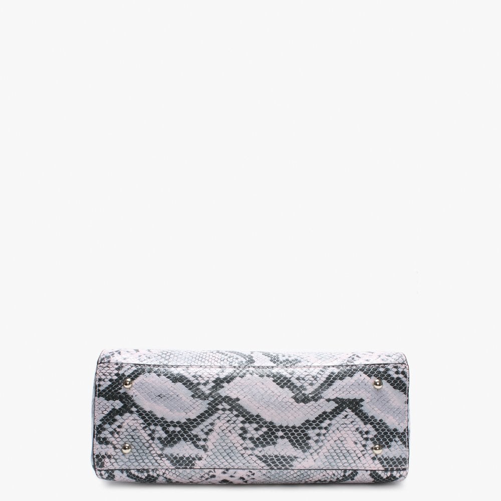 Carina Pink Reptile Satchel Bag