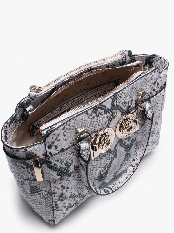Carina Pink Reptile Satchel Bag