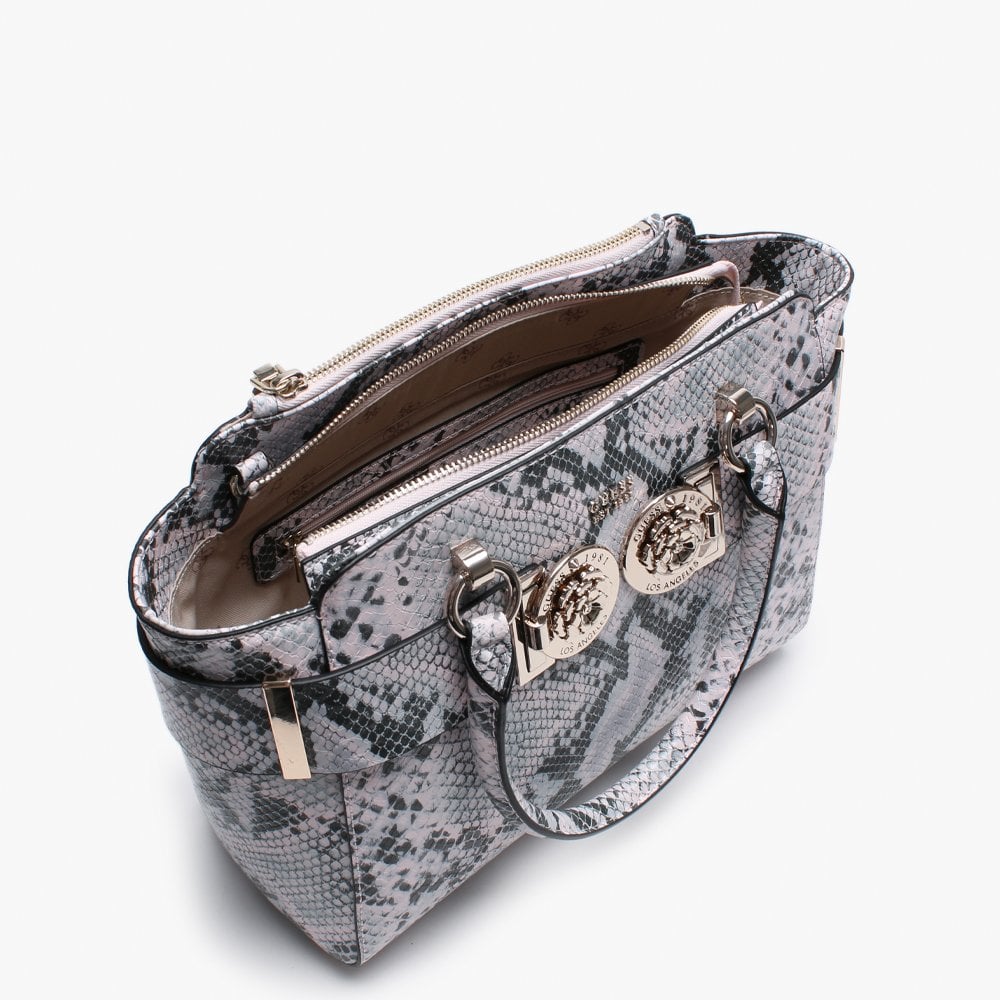 Carina Pink Reptile Satchel Bag