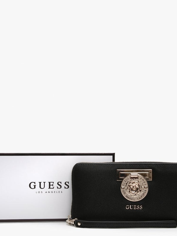 Carina Black Zip Around Wristlet Wallet