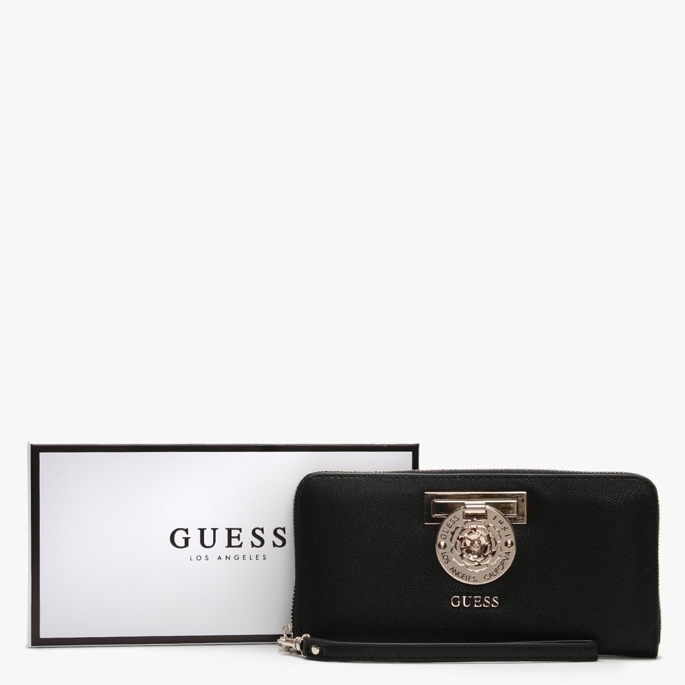 Carina Black Zip Around Wristlet Wallet