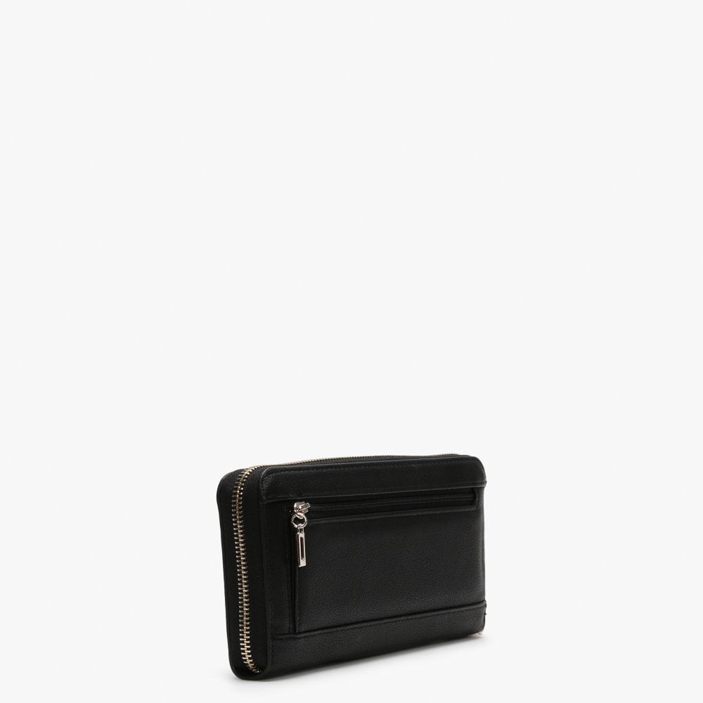 Carina Black Zip Around Wristlet Wallet