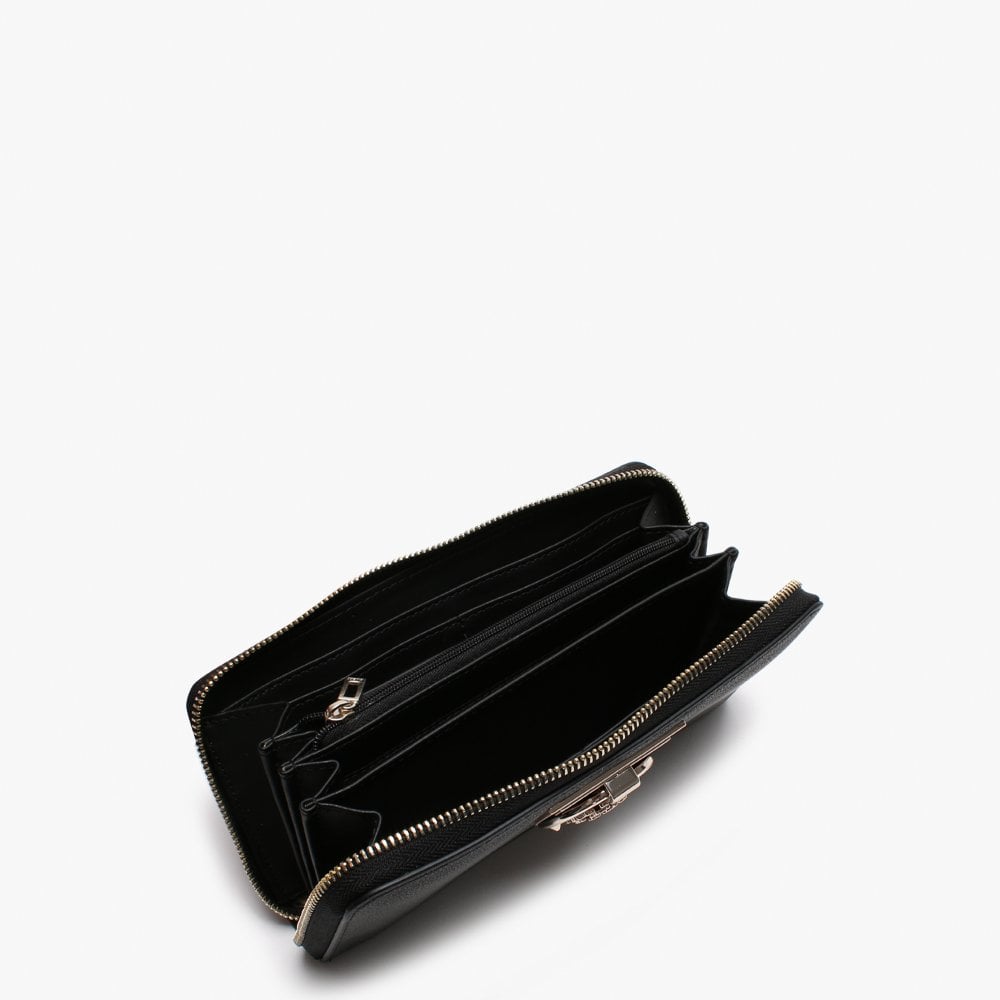 Carina Black Zip Around Wristlet Wallet