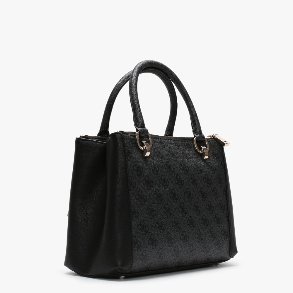 Bluebelle Textured Black & Grey Logo Satchel Bag