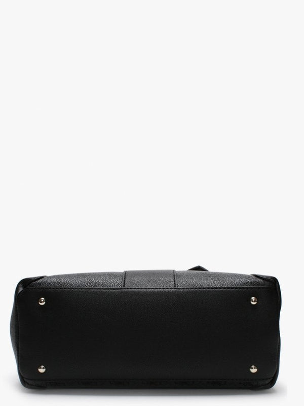 Bluebelle Textured Black & Grey Logo Satchel Bag