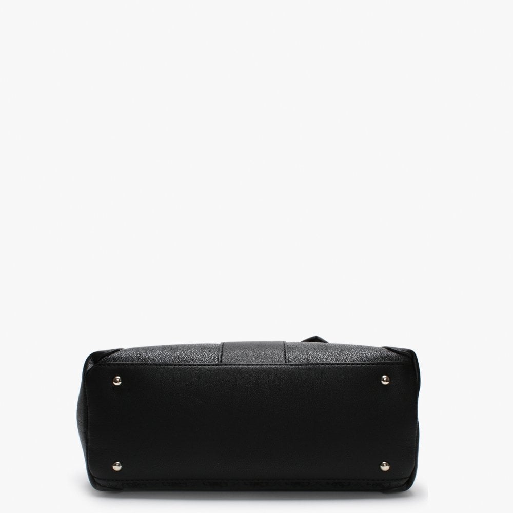 Bluebelle Textured Black & Grey Logo Satchel Bag