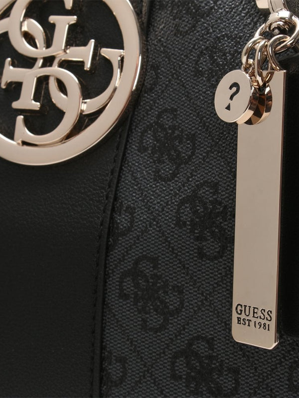 Bluebelle Textured Black & Grey Logo Satchel Bag