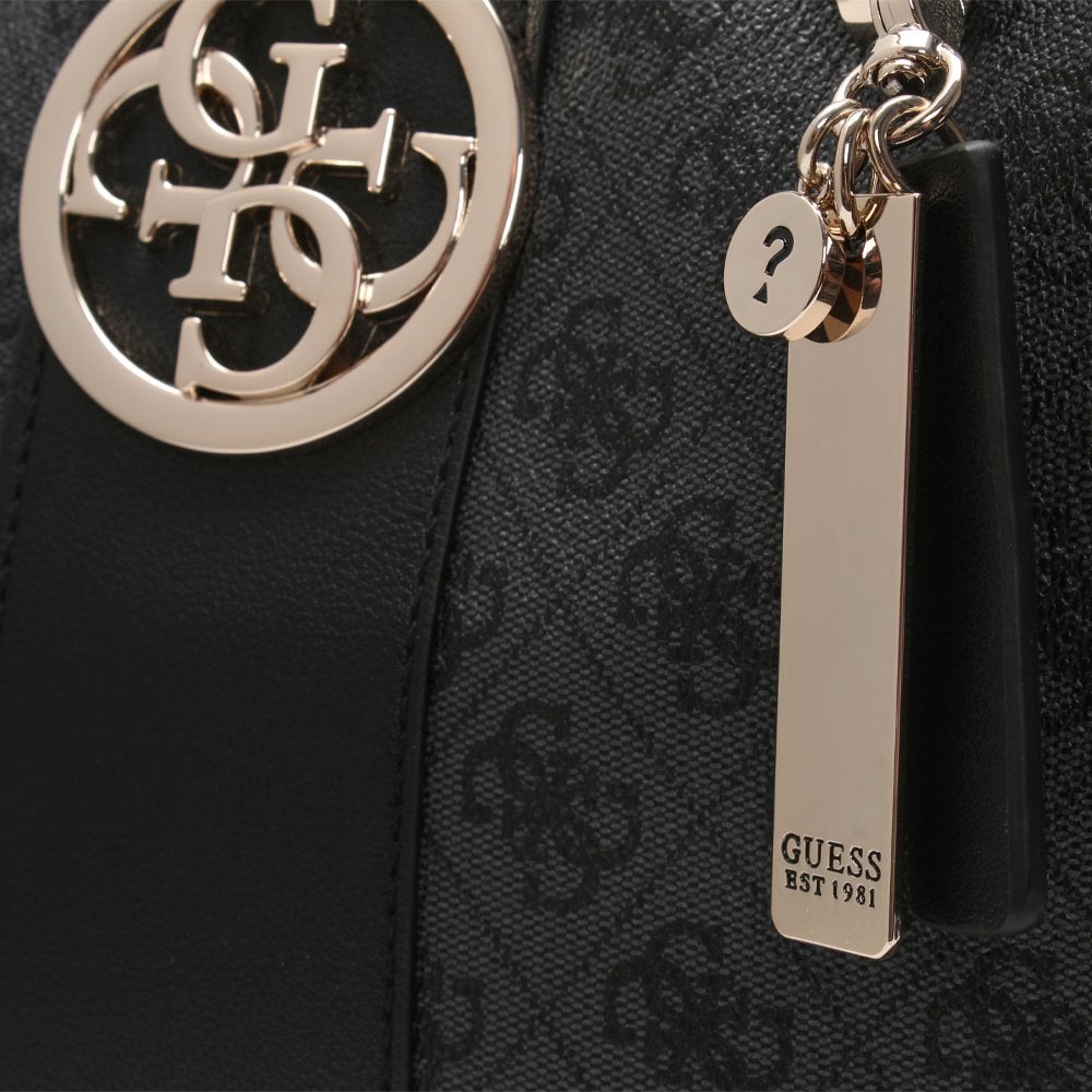 Bluebelle Textured Black & Grey Logo Satchel Bag