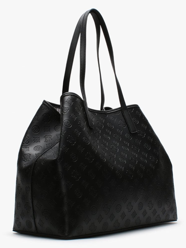 Large Vikky Black Slouchy Logo Tote Bag