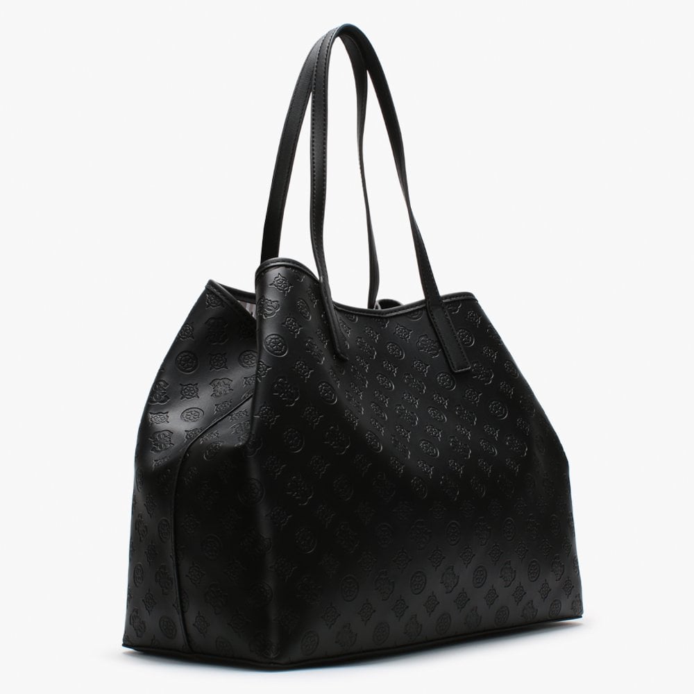 Large Vikky Black Slouchy Logo Tote Bag