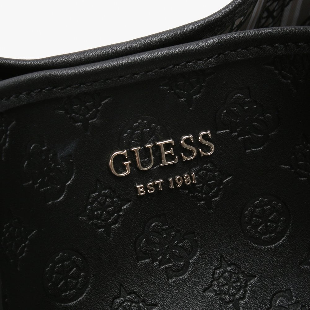 Large Vikky Black Slouchy Logo Tote Bag