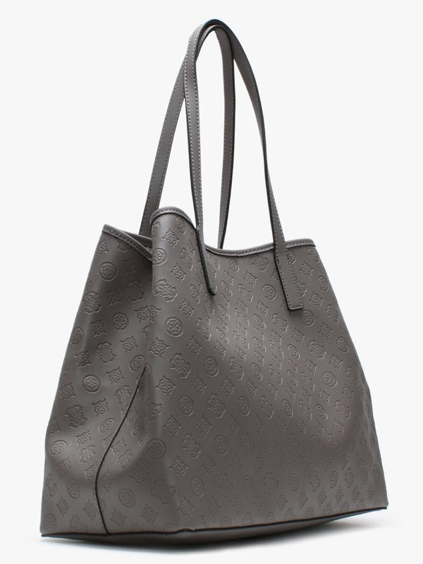 Large Vikky Taupe Slouchy Logo Tote Bag