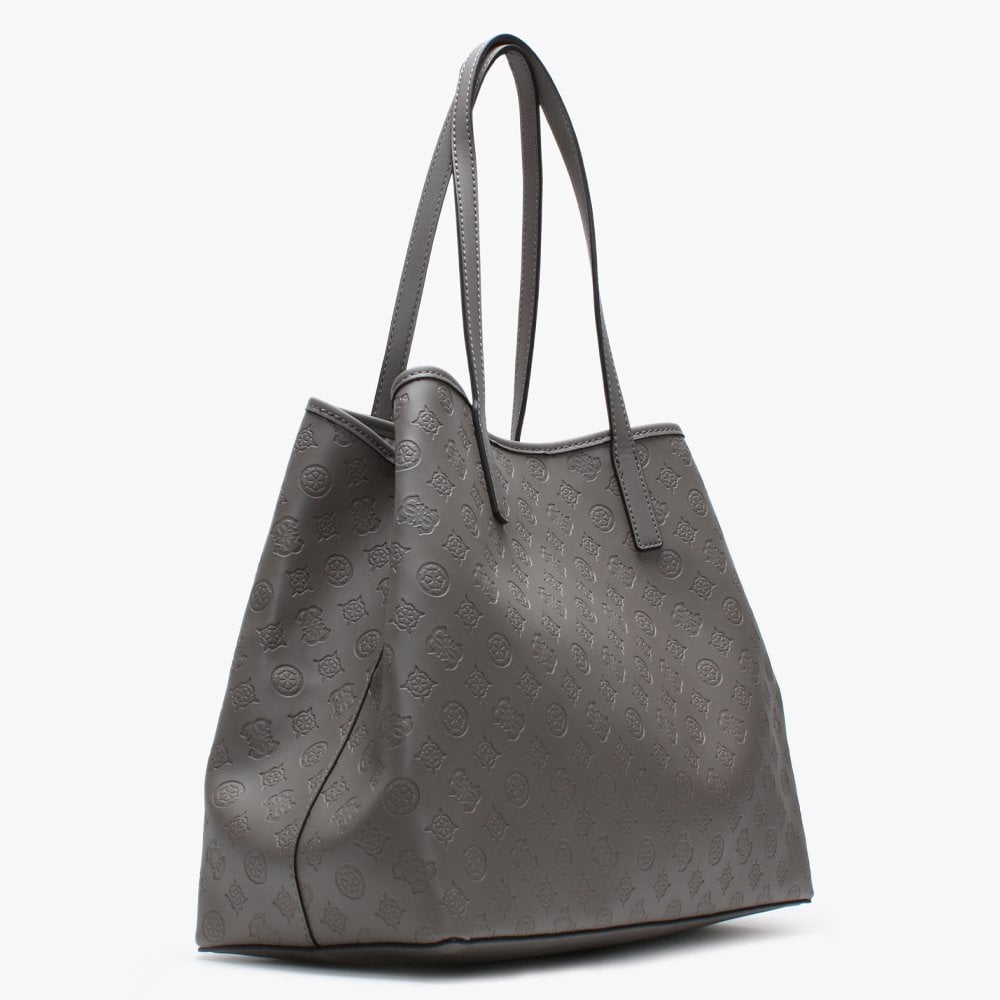Large Vikky Taupe Slouchy Logo Tote Bag