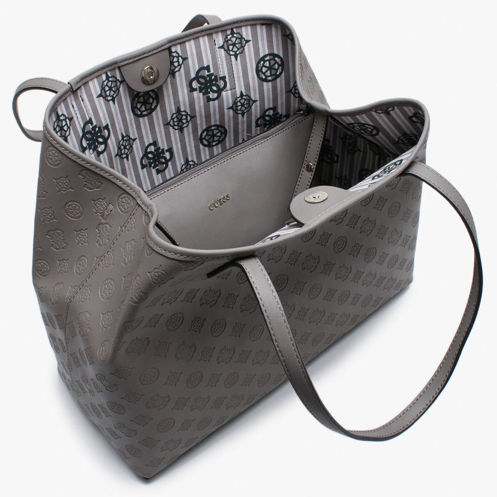 Large Vikky Taupe Slouchy Logo Tote Bag