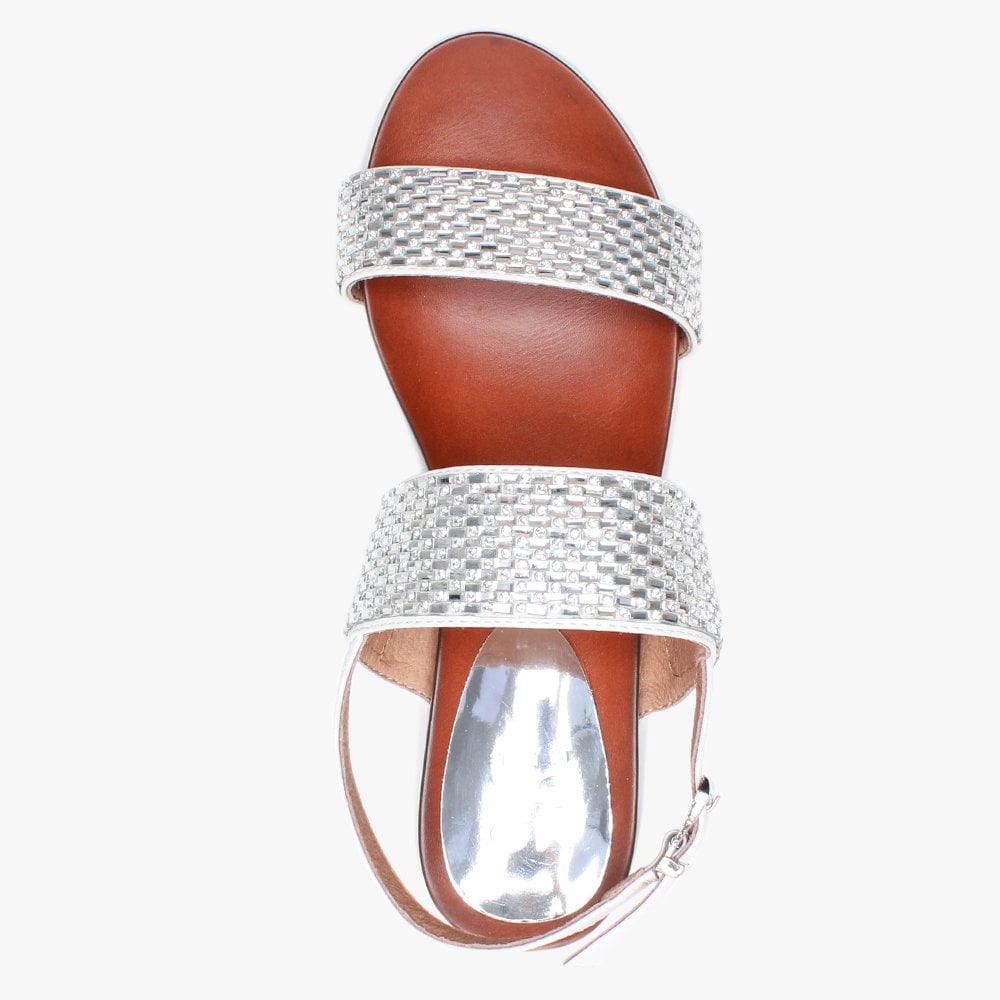 Pinchello White Embellished Wedge Sandals