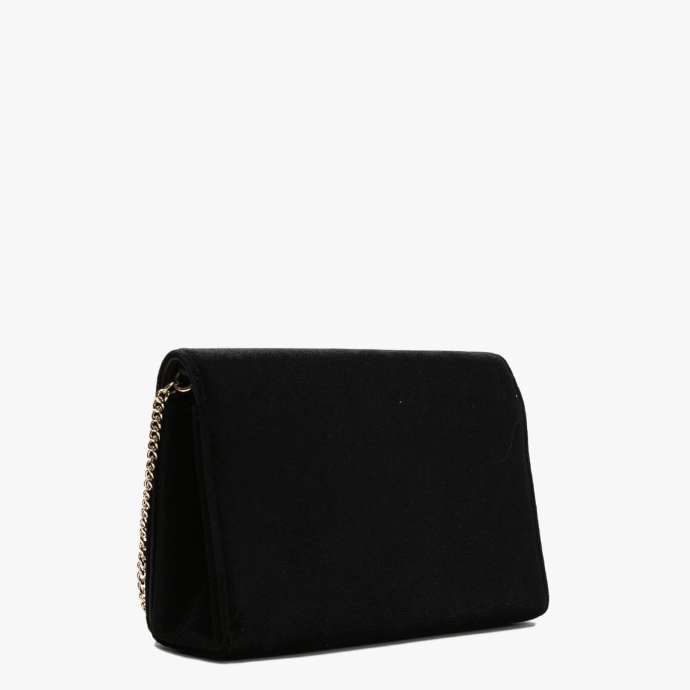 Small Black Velvet Cross-Body Bag