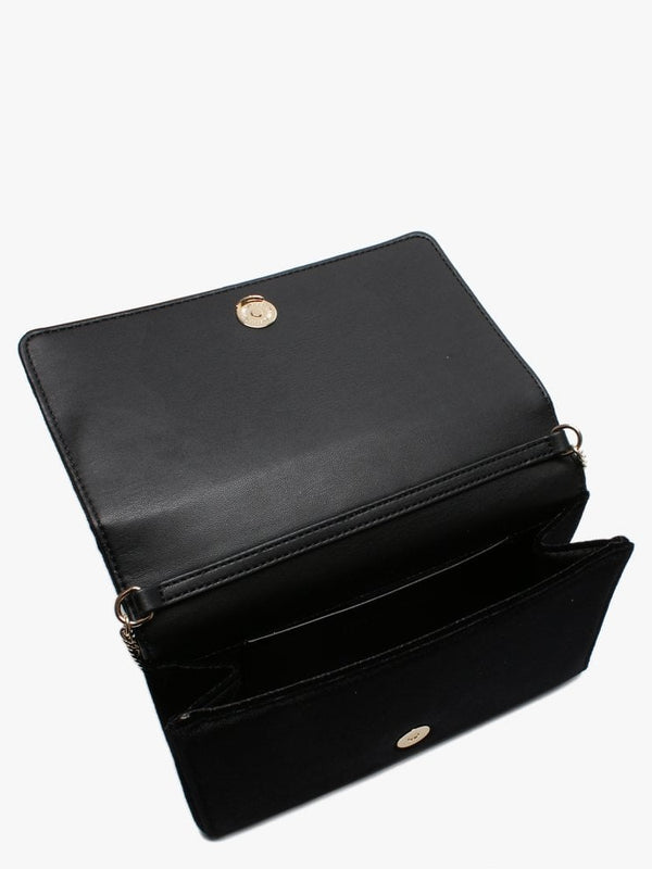 Small Black Velvet Cross-Body Bag
