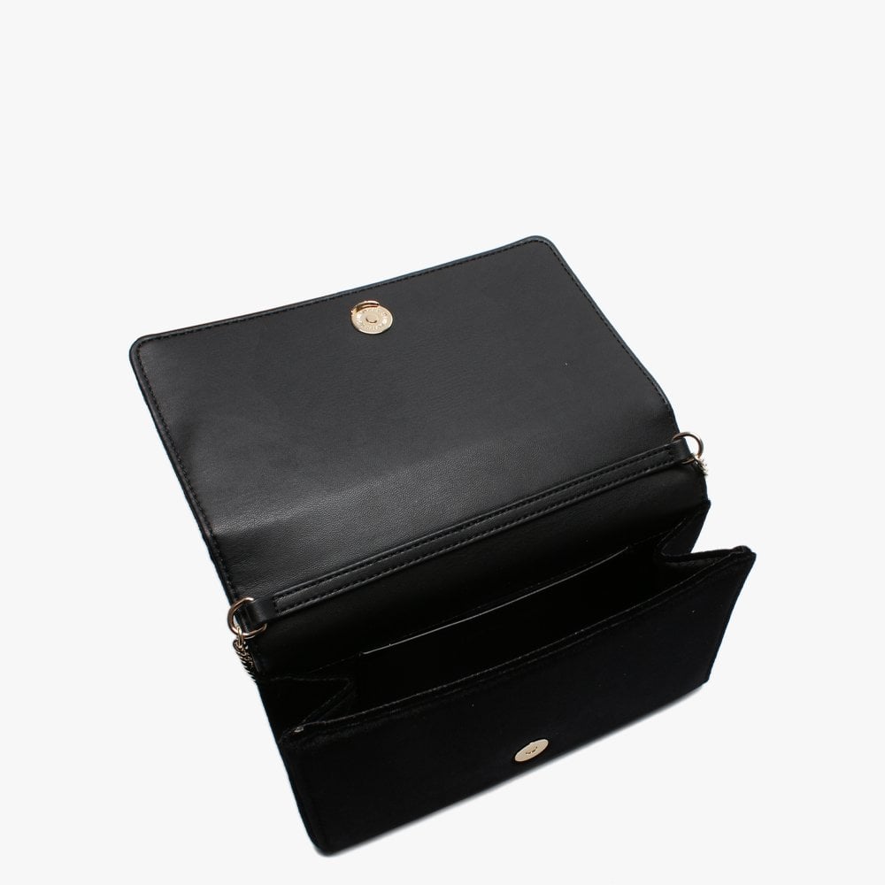 Small Black Velvet Cross-Body Bag
