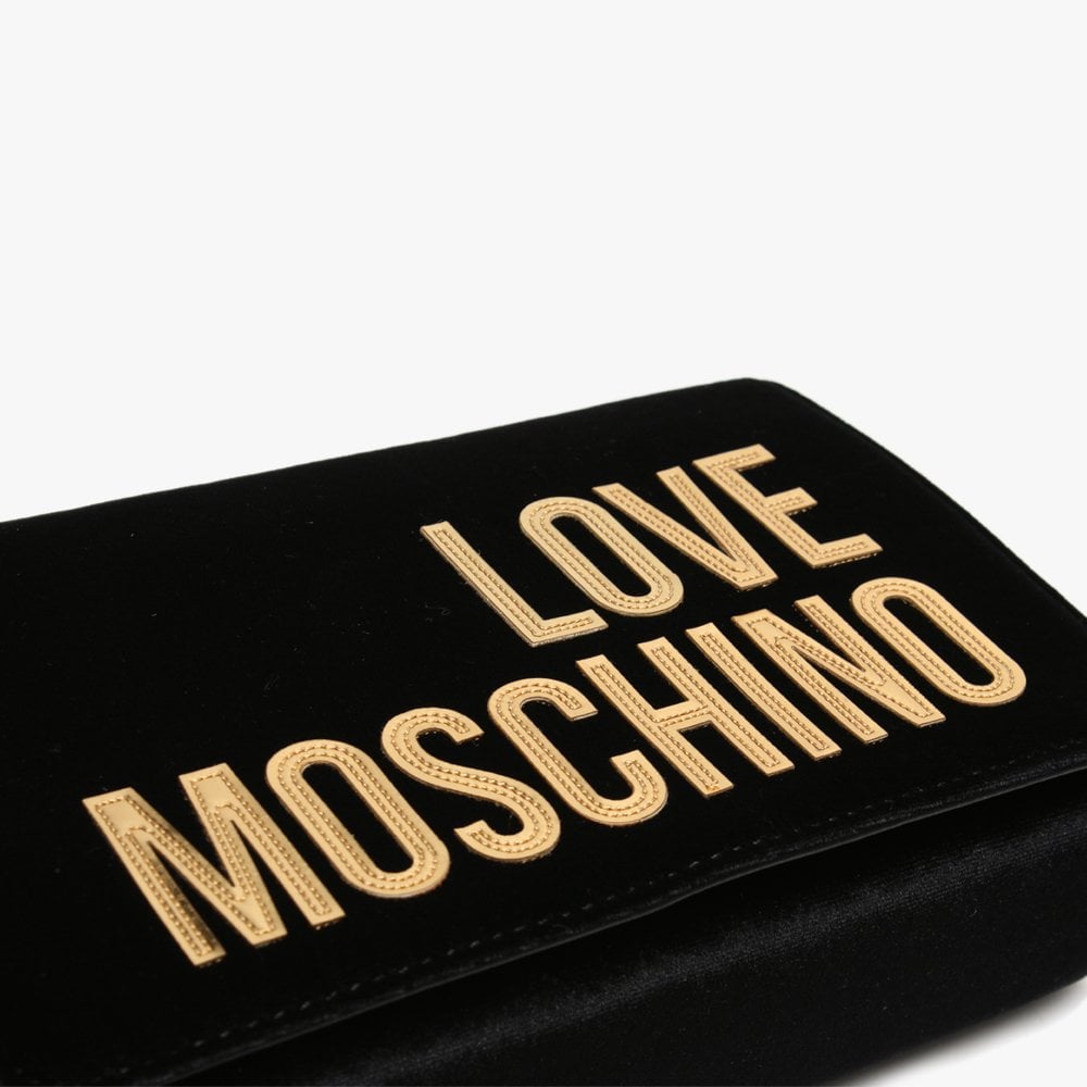 Small Black Velvet Cross-Body Bag