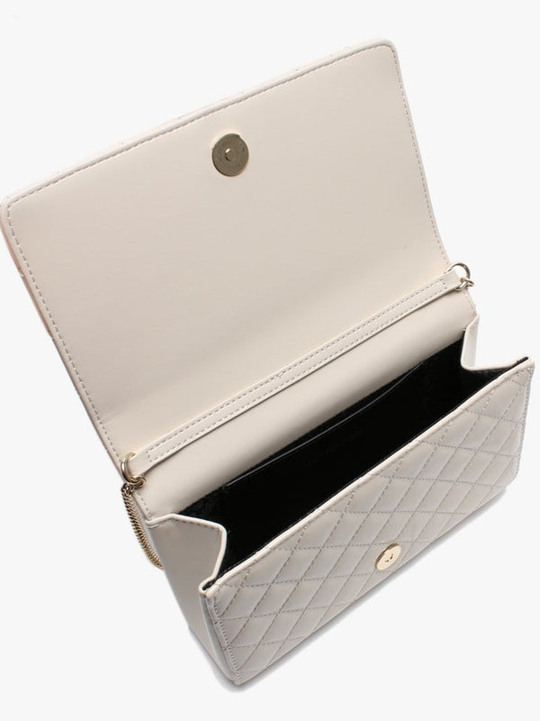 Small Beige Quilted Shoulder Bag