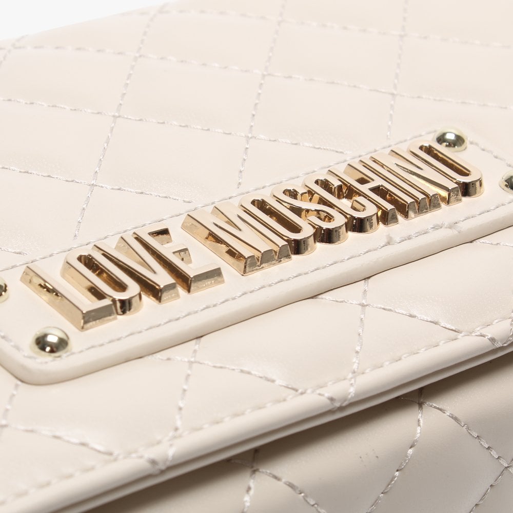 Small Beige Quilted Shoulder Bag