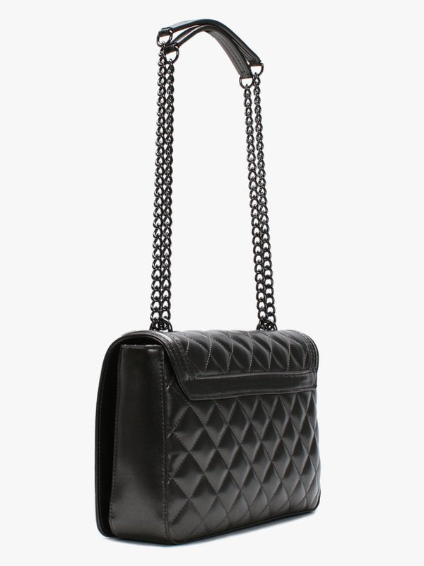 Pewter Quilted Shoulder Bag