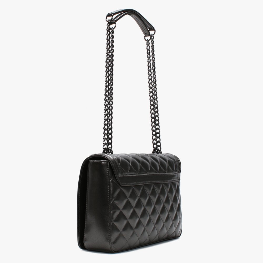 Pewter Quilted Shoulder Bag