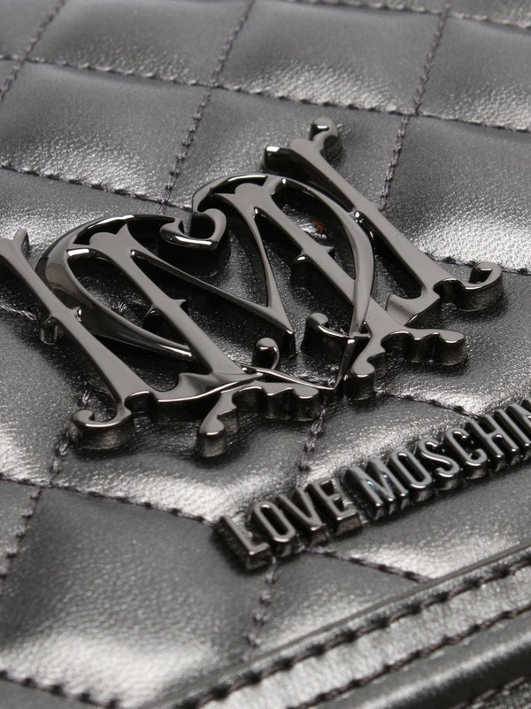 Pewter Quilted Shoulder Bag