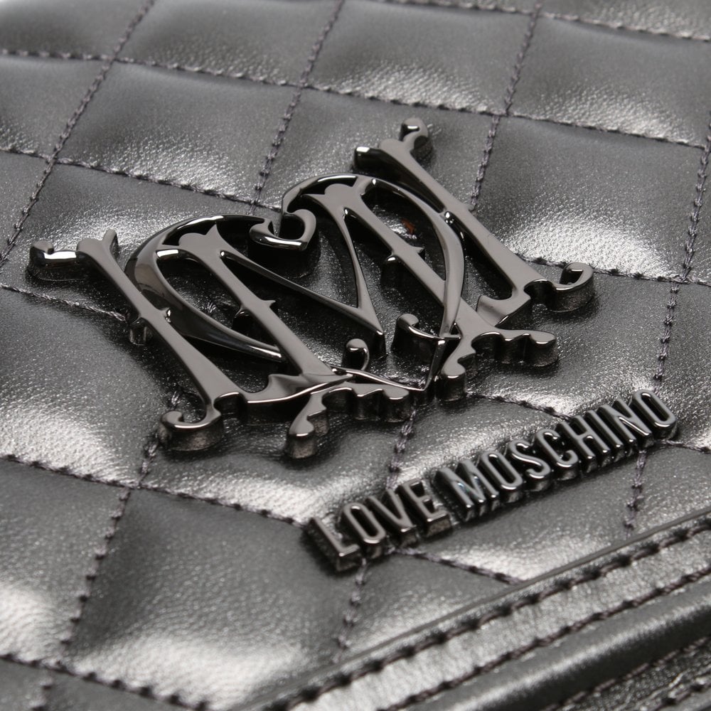 Pewter Quilted Shoulder Bag