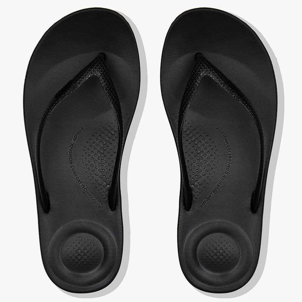 Iqushion Pearlised Black Toe Post Flip Flops