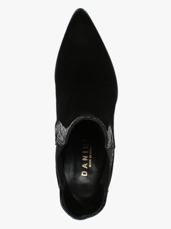 Void Black Suede Reptile Trim Western Boots