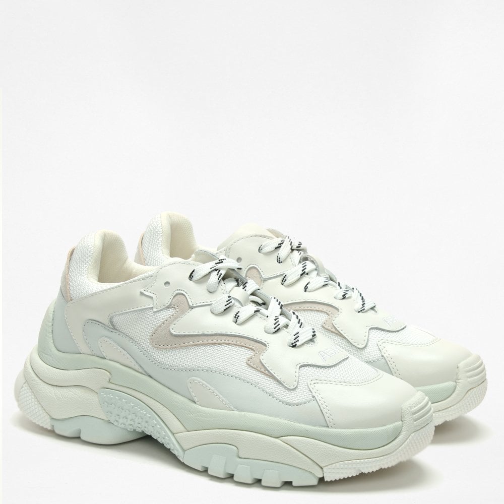 Addict Off White Leather & Mesh Chunky Trainers