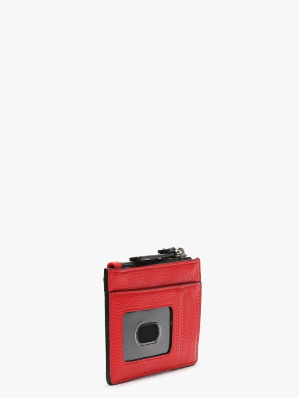 Top Zip Geranium Leather Wallet