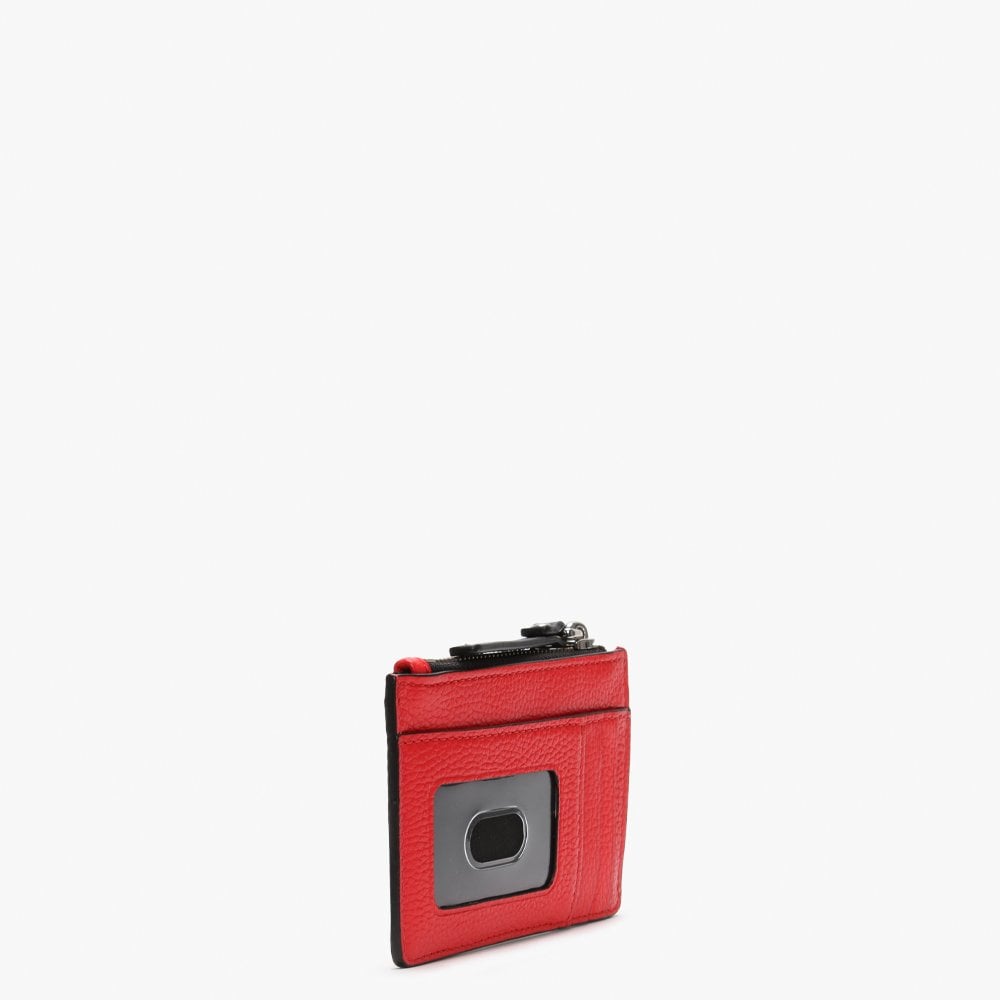 Top Zip Geranium Leather Wallet