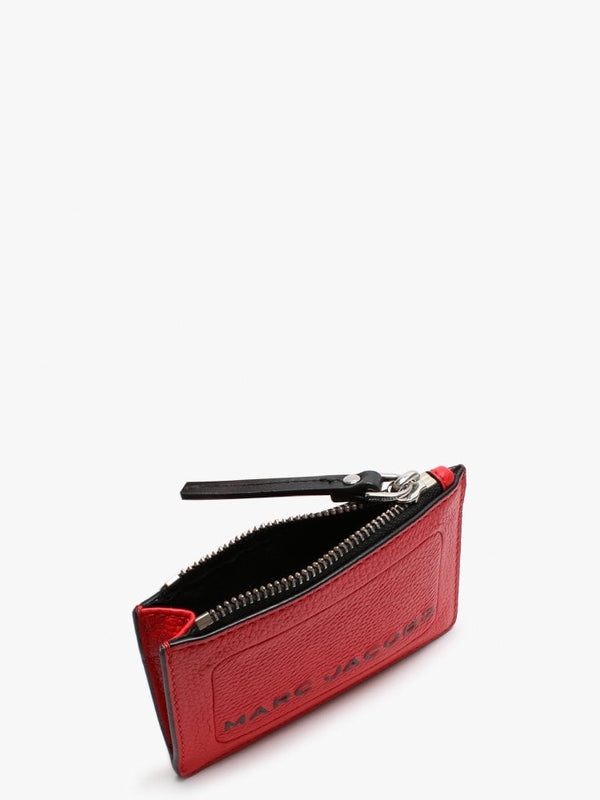Top Zip Geranium Leather Wallet