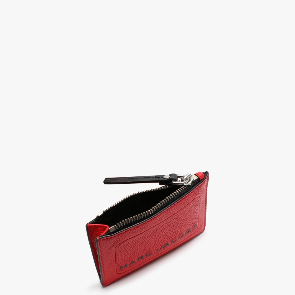Top Zip Geranium Leather Wallet