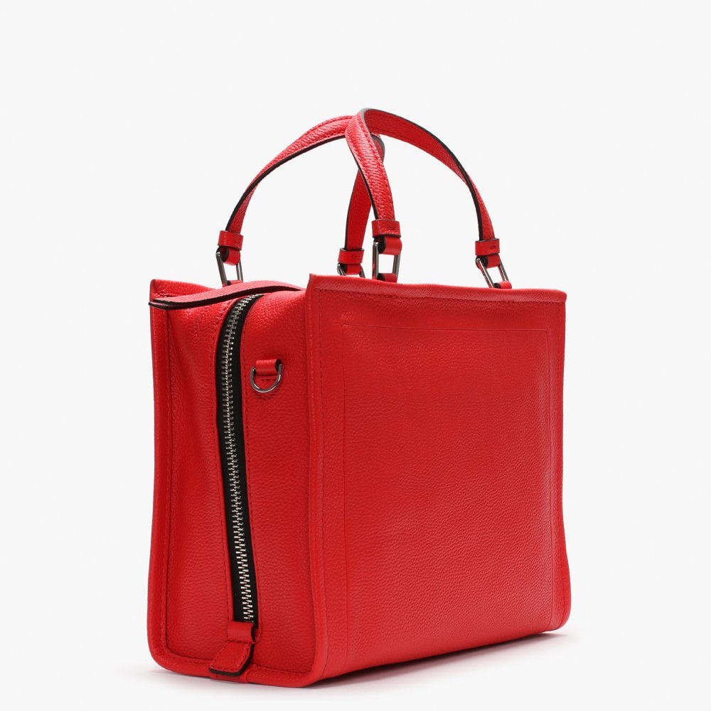 Box Geranium Leather Shopper Bag