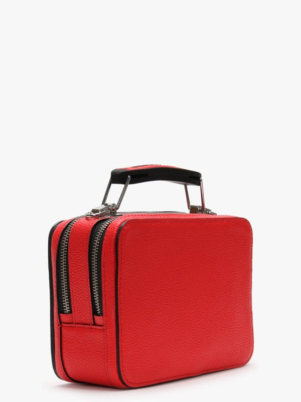 Mini Box Geranium Leather Cross-Body Bag