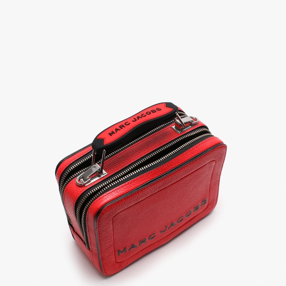 Mini Box Geranium Leather Cross-Body Bag