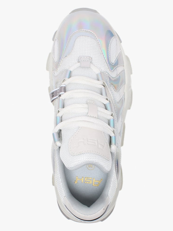 Extreme Off White Silver Holographic & Mesh Chunky Trainers