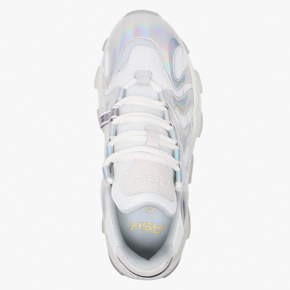 Extreme Off White Silver Holographic & Mesh Chunky Trainers