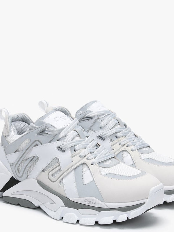 Men’s Free White Silver Leather & Mesh Trainers