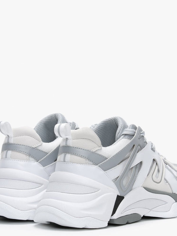 Men’s Free White Silver Leather & Mesh Trainers