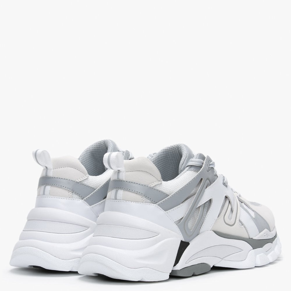 Men’s Free White Silver Leather & Mesh Trainers