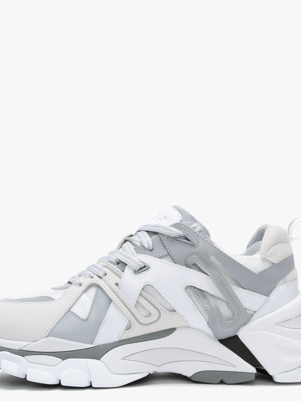 Men’s Free White Silver Leather & Mesh Trainers