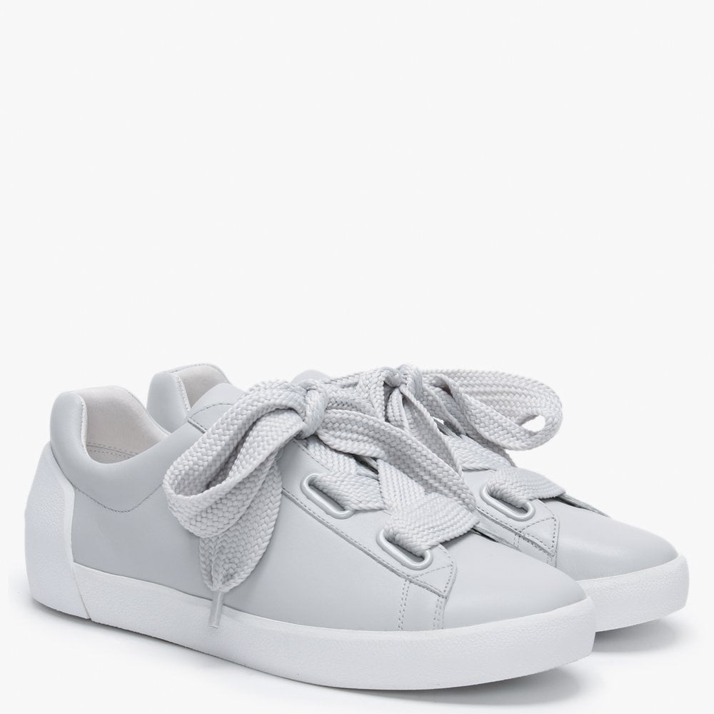 Nina Pearl Leather Lace Up Low Top Trainers