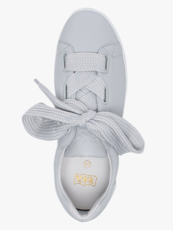 Nina Pearl Leather Lace Up Low Top Trainers
