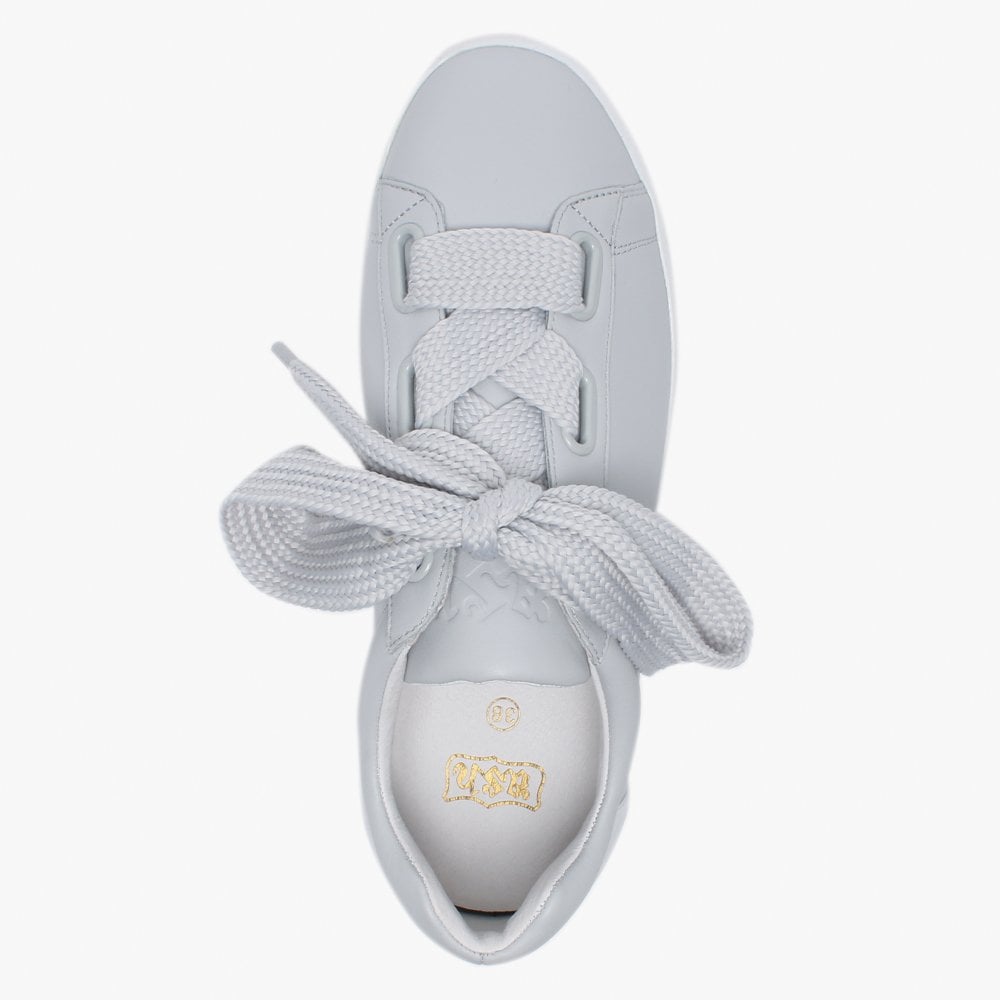 Nina Pearl Leather Lace Up Low Top Trainers