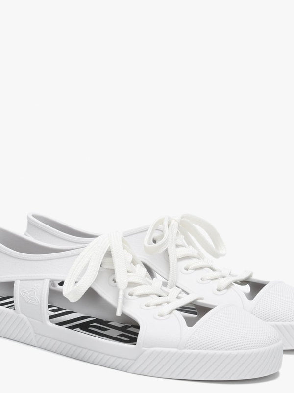 x Melissa Brighton White Cut Away Trainers
