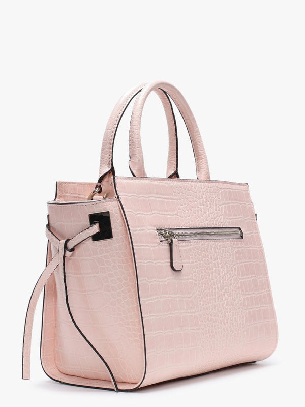 Open Road Pink Moc Croc Satchel Bag